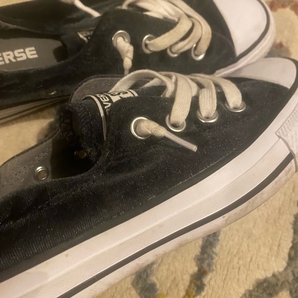 Navy Blue Velvet Converse - Picture 2 of 6